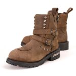 Milwaukee Leather MBL9306 Women’s Premium Brown Leather Double Strap Motorcyle Riding Boots - Image 5