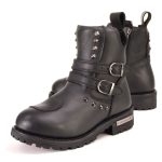 Milwaukee Leather Women’s Premium Black Leather Double Strap Motorcycle Riding Boots MBL9307 - Image 4