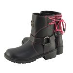 Milwaukee Leather MBL9318 Women’s Black Leather Harness Zip-Up Motorcycle Rider Boots w/ Pink Back Laces - Image 6
