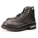 Milwaukee Leather MBL9335 Women’s Premium Black Leather Low Cut Lace-Up Motorcycle Riding Boots w/ Zipper Closure - Image 6
