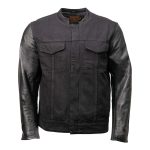 Milwaukee Leather MDM1003 Men’s Black Denim and Leather Sleeves Motorcycle Riders Jacket - Image 3