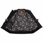 Milwaukee Leather MDM3035 Men’s Wrecker Club Vest – Black Denim & Leather, Diamond Quilt, White Stitch - Image 4