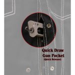 Milwaukee Leather MDM3035 Men’s Wrecker Club Vest – Black Denim & Leather, Diamond Quilt, White Stitch - Image 5