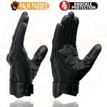Milwaukee Leather MG7500 Men’s Black Perforated Leather Gel Padded Palm Motorcycle Hand Gloves W/ ‘Rubberized Hard Knuckle’ For Protection - Image 6