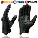 Milwaukee Leather MG7501 Men’s Black Leather i-Touch Screen Compatible Gel Palm Motorcycle Gloves W/ Protective Knuckle - Image 6