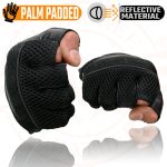 Milwaukee Leather MG7504 Men’s Black Perforated Mesh Gel Palm Fingerless Motorcycle Hand Gloves W/ ‘Reflective Piping’ - Image 2