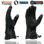 Milwaukee Leather MG7518 Men’s Black Deerskin Gauntlet Motorcycle Hand Gloves w/ i-Touch Screen Tech - Image 6