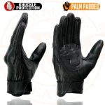 Milwaukee Leather MG7521 Men’s Black Leather Gel Padded Palm Motorcycle Hand Gloves W/ Rubberized Protective Knuckle - Image 5