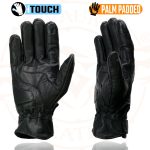 Milwaukee Leather MG7526 Men’s Black Leather i-Touch Screen Compatible Gel Palm Racer Motorcycle Gloves w/ Finger Protection - Image 6
