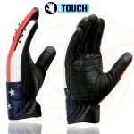 Milwaukee Leather MG7527 Men’s Black Leather i-Touch Screen Compatible Motorcycle Hand Gloves w/ Stars and Stripes - Image 6