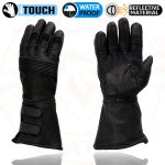 Milwaukee Leather MG7550 Men’s Black Cowhide Leather Gauntlet Motorcycle Hand Gloves w/ X-Long Cuff i-Touch Screen Waterproof - Image 6