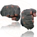 Milwaukee Leather MG7557 Men’s Grey Leather Gel Padded Palm Fingerless Motorcycle Hand Gloves W/ Breathable ‘Open Knuckle’ - Image 6