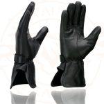 Milwaukee Leather MG7725 Women’s Black Leather Gauntlet Motorcycle Gloves w/ Wrist Strap Closure - Image 5