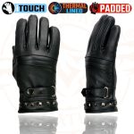 Milwaukee Leather MG7755 Women’s Black Leather ‘I – Touchscreen Compatible’ Thermal Lined Motorcycle Gloves W/ Gel Palm - Image 5