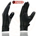 Milwaukee Leather MG7760 Women’s Black Leather Gel Palm Lightweight Motorcycle Hand Gloves W/ Stylish ‘Wrist Detailing’ - Image 5