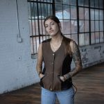 Milwaukee Leather MLL4508 Women’s ‘Trickster’ Vintage Two Tone Crazy Horse Brown and Black Leather Club Style Motorcycle Vest - Image 8