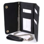 Milwaukee Leather MLW7865 Men’s 7″ Black Soft Premium Cowhide Leather Tri Fold Wallet w/ Anti-Theft Stainless Steel Chain - Image 5