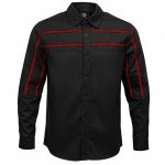 MMCC Men’s Octane Long Sleeve Mechanic Shirt – Black with Red Stripe – 50-50 Cotton Poly – MMCC16002 - Image 11