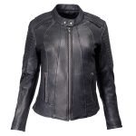 Milwaukee Motorcycle Clothing Co. Women’s Foxy Scooter Style Black Premium Leather Jacket w/ Mandarin Collar MMC20000 - Image 13