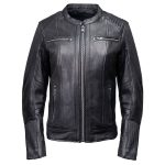 Milwaukee Motorcycle Clothing Co. Women’s Rebel Scooter Style Black Leather Biker Jacket w/ Mandarin Collar MMC20002 - Image 13