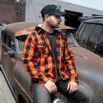 Milwaukee Leather MNG11642 Men’s Flannel Plaid Orange and Black Long Sleeve Cotton Button Down Shirt w/ Hoodie - Image 7