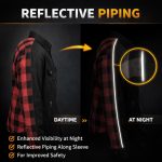Milwaukee Leather Men’s “Splitline – Havoc” 2-Tone CE Armored Protective Flannel – Kevlar Reinforced – MPM1671 - Image 4