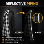 Milwaukee Leather Men’s Splitline Tundra 2-Tone CE Armored Protective Flannel – Kevlar Reinforced – MPM1673 - Image 4