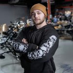 MMCC Men’s Bare Bones Riding Hoodie – Premium Cotton, Reflective Skull Sleeve, Full Zip – MPM1680 - Image 5