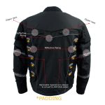 Milwaukee Leather Men’s Morph Black/Grey Textile Motorcycle Jacket w/ CE Armor, Removable Sleeves – MPM17026 - Image 4