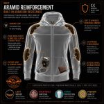 Milwaukee Leather MPM1764 Men’s Black Soft Shell CE Armored Motorcycle Racing Style Hoodie Jacket w/ Detachable Hood - Image 4