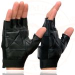 Milwaukee Leather SH217 Men’s Black Leather Gel Padded Palm Fingerless Motorcycle Hand Gloves W/ Breathable ‘Mesh Material’ - Image 7