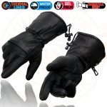 Milwaukee Leather Men’s Black Gauntlet Motorcycle Hand Gloves-Black Leather Waterproof Gel Palm Soft Skin-SH292 - Image 7