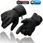 Milwaukee Leather Men’s Black Gauntlet Motorcycle Gloves-Black Soft Leather Waterproof Cinch Wrist Closure-SH293 - Image 7
