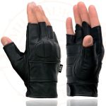Milwaukee Leather SH462 Men’s Black Leather Gel Palm Fingerless Motorcycle Hand Gloves W/ Soft and Stylish ‘Knuckle Pads’ - Image 5
