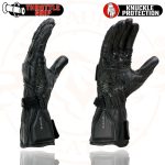 Milwaukee Leather SH717 Men’s Black Leather Gauntlet Racing Motorcycle Hand Gloves W/ Hard Knuckle Protection Extra Grip Reinforced Palm - Image 6