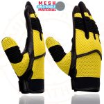 Milwaukee Leather SH791 Men’s Black Leather and Yellow Mesh Combo Racing Motorcycle Hand Gloves W/ Elasticized Fingers - Image 5