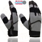 Milwaukee Leather SH791 Men’s Black Leather and Grey Mesh Combo Racing Motorcycle Hand Gloves W/ Elasticized Fingers - Image 5