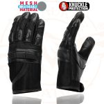 Milwaukee Leather SH802 Women’s Black Leather and Mesh Racing Motorcycle Gloves w/ Padded Fingers - Image 6