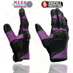 Milwaukee Leather SH802 Women’s Black and Purple Leather with Mesh Combo Racing Gloves - Image 5