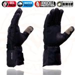 Milwaukee Leather SH814 Men’s Black Leather Waterproof Gauntlet Motorcycle Gloves w/ Textile and Leather - Image 6
