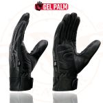 Milwaukee Leather SH820 Men’s Black Leather ‘White Flame’ Cruising Hand Gloves W/ Gel Palm - Image 5