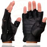 Milwaukee Leather SH851 Men’s USA Deer Skin Leather Black Gel Padded Palm Fingerless Motorcycle Riders Gloves - Image 6