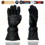 Milwaukee Leather SH852 Men’s USA Deerskin Black Leather Gauntlet Motorcycle Thermal Lined Gloves - Image 6