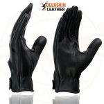 Milwaukee Leather SH868 Men’s USA Deerskin Black Vented Perforated Leather Motorcycle Riders Gloves - Image 6