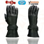 Milwaukee Leather SH870 Women’s USA Deerskin Black Leather Gauntlet Winter Gloves w/ Gel Palm - Image 6