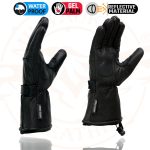 Milwaukee Leather Men’s Black Soft Leather Gauntlet Motorcycle Hand Gloves-Waterproof Gel Palm Reflective Piping SH873 - Image 6