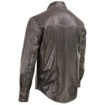 Milwaukee Leather MLM1612 Men’s Distressed Grey Casual Biker Rider Leather Shirt w/ Vintage 5 Cent Buffalo Buttons - Image 8
