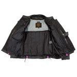 Milwaukee Leather LKL27002 Women’s Premium Black and Purple Leather Embroidered Jacket with CE Armor Protection - Image 4