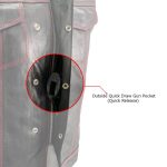 Milwaukee Leather LKM3780 Men’s Black Premium Leather Motorcycle Rider Vest w/ Red Stitching and USA Inside Flag Lining - Image 4