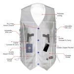 Milwaukee leather LKM3787 Men’s Classic Side Laced Black Leather Motorcycle Rider Biker Vest w/ Ten Pockets - Image 4